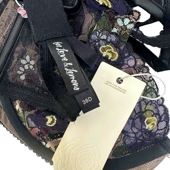 For Love & Lemons Clara High Neck Underwire Bra - Size 38D - Picture 9 of 9